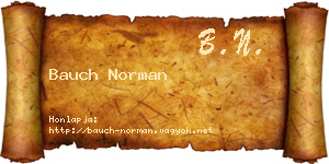 Bauch Norman névjegykártya